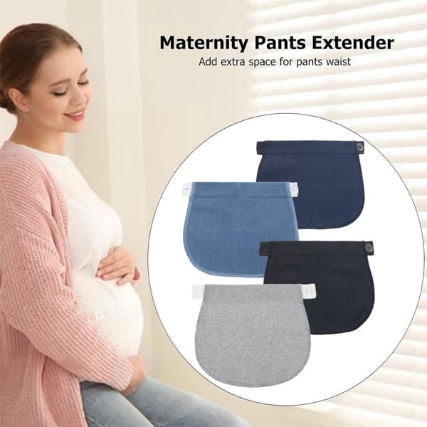 4-delt - taljeforlænger - elastisk - jeans talje - Elastisk - mammabælteforlænger - knapforlænger - Egnet - jeans