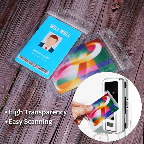 IC Pack ID-korthållare Vertikal Vattentät Transparent ID-korthållare med återförslutningsbar dragkedja för närhetsnyckel och kreditkort