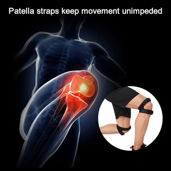 IC Patellar Knæstøtte til smertelindring i knæ, stabiliserende knæ Sort