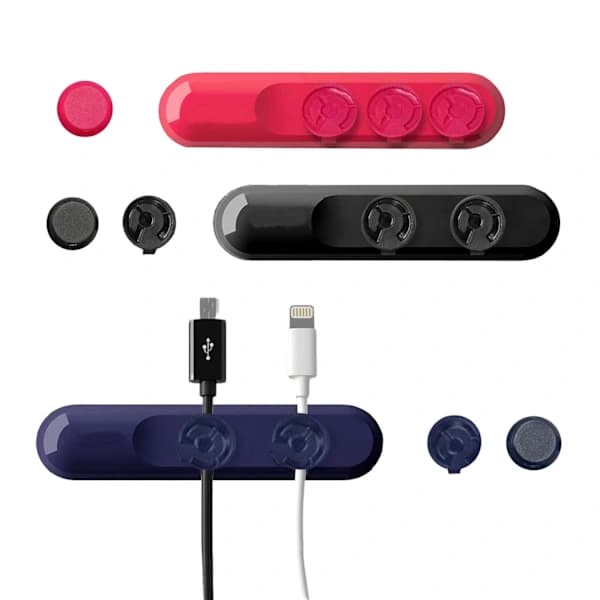 Cable Management, 3 Pieces with 9 Clips Cable Organizer Self-Adhesive Magnetic Cable Organizer Cable Holder for Desk, Nightstand, Charging