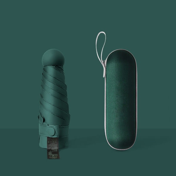 IC Mini Kapsel Paraply Solbeskyttelse og UV-beskyttelse Mørkegrøn One Size