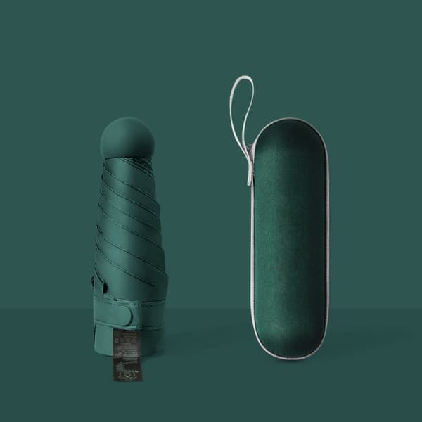 IC Mini Kapsel Paraply Solskydd och UV-skydd Mörkgrön One Size
