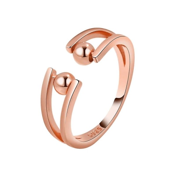 IC Anxiety Ring Relief Fidget Spinner Bead Meditation Ring Ångest Relief Fidget Spinner Bead Meditation Ring Rose Gold Rose Gold
