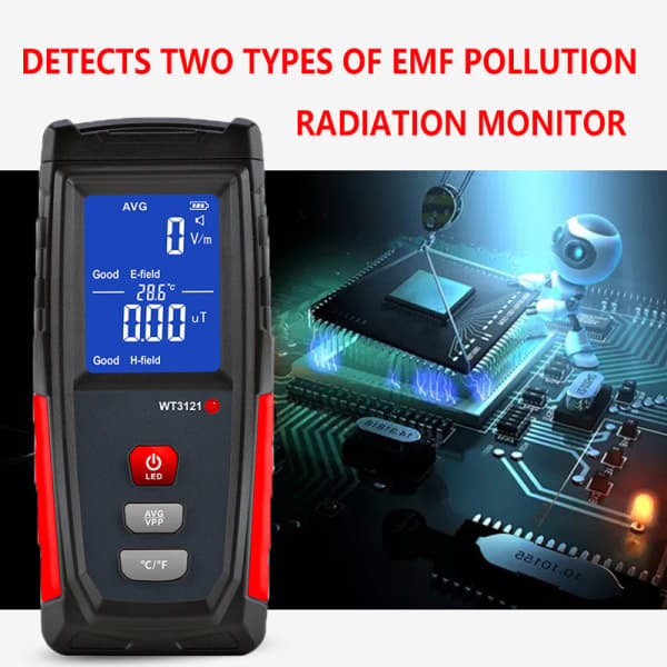 IC Digital EMF-Tester Elektrisk og Magnetisk Felt Strålingsdetektor Temperaturmåling
