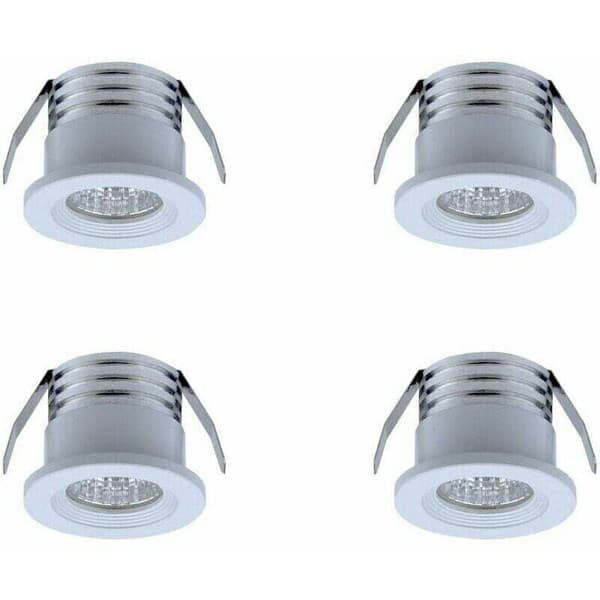 Set med 4 mini infällda LED-spotlights, 3 W, varmvit Vit..DEBUNS