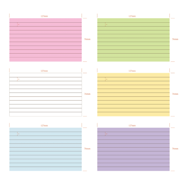 IC Farvede Indexkort Delere 3x5 tommer Flikkort Ruled Note Card Delere Foret mønstre Flashcards Studiekort null - C