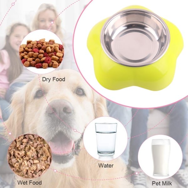 IG Hundebolle i rustfritt stål, fôringsautomat for hund og katt, matskål grønn
