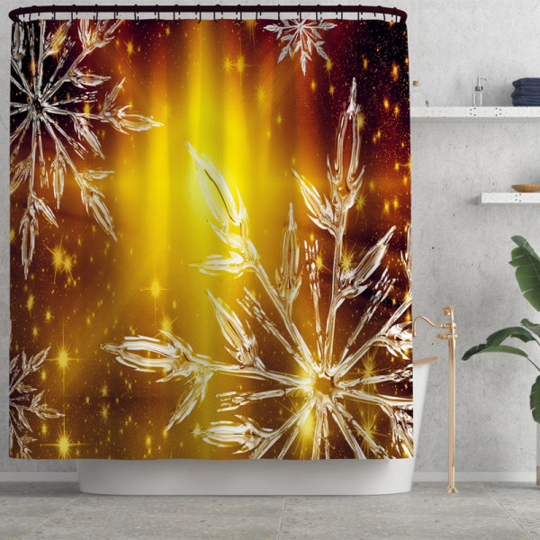 IC Elements Julegradient Snefnug Print Bruseforhæng Gulvmåtte Sæt med fire dele, A01
