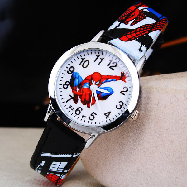 IC Spiderman Kvartsur Student Pojkar Flickor Casual Klocka Present svart