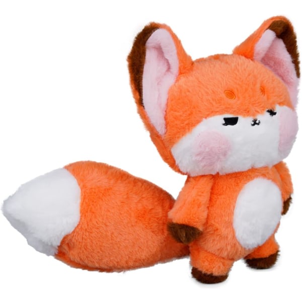 IC Fox Plyschdocka, Rävleksak, Högkvalitativt Plyschtyg och PP-Bomullsfyllning, Perfekt för Heminredning (Orange)