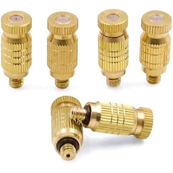 IC 0,1 mm gevindsprøjtetuse i messing Atomizing High Pressure Atomizing Sprayer Vandsprøjtetuse (pakke med 10)