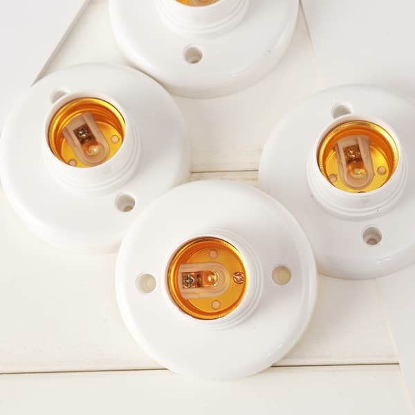 IC 40-pak E27 rund plastfatning Bas til E27 spiralpærer AC 220v