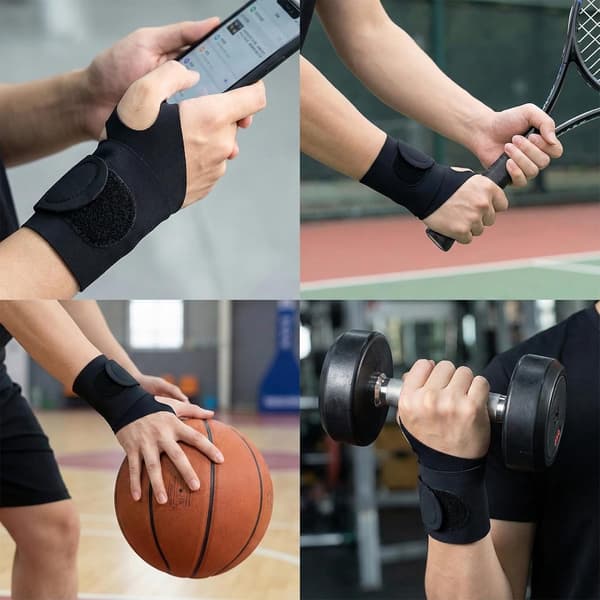 Handledsstöd 2-pack, ventilerande handledsskydd i nylon och spandex med justerbar passform, för gym, tyngdlyftning och träning, svart