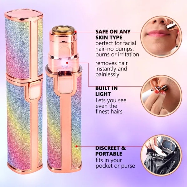 Kasvojen karvanpoisto naisille Kasvot, Flawless Touch Hair Remover Naiset, 2 in 1 trimmer naisille Kasvokarvat, Ladattava kulmakarvojen epilaattori