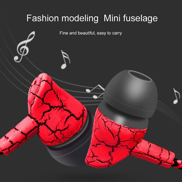 IC Fashion Cracked Print Universal Punotut Johdot Volyminsäätö Korvassa Kuulokkeet