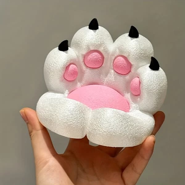 3D-printed Paw Phone Holder | Smartphone and Tablet Stand for Desk, Non-Slip Base, Stable Design White White