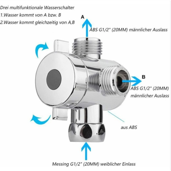 IC Vandafledningsventil G1/2 tommer Afledning Bruserhoved Bruseradapter Brusersystem Reservedel
