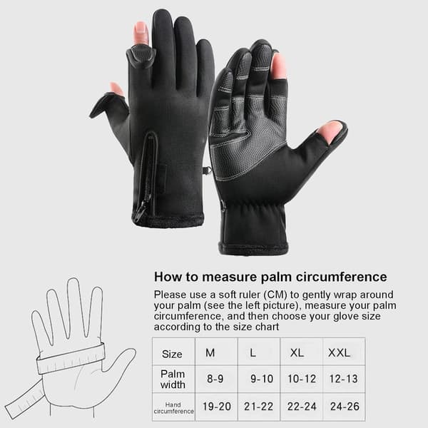 USB-opvarmede handsker, genopladelige nylon-touchscreen-cykelhandsker med vindtæt design og skridsikker håndflade, sort