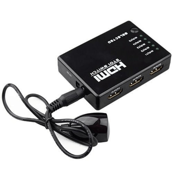 IC HDMI-Switch med 5 indgange, 1 udgang Sort