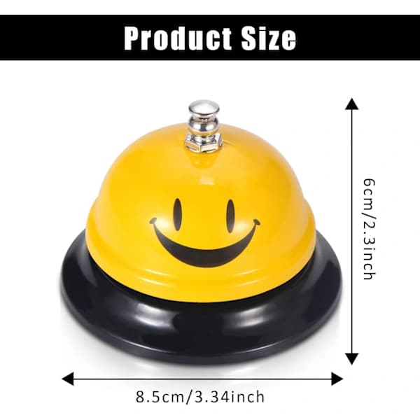 2 Pieces Desk Service Bell, Reception Bell, Smiling Reception Bell, Bells for Reception Areas,