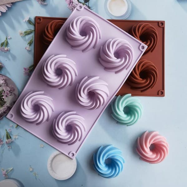 IC 6-hullers spiral silikoneform chokolademousse budding dessert