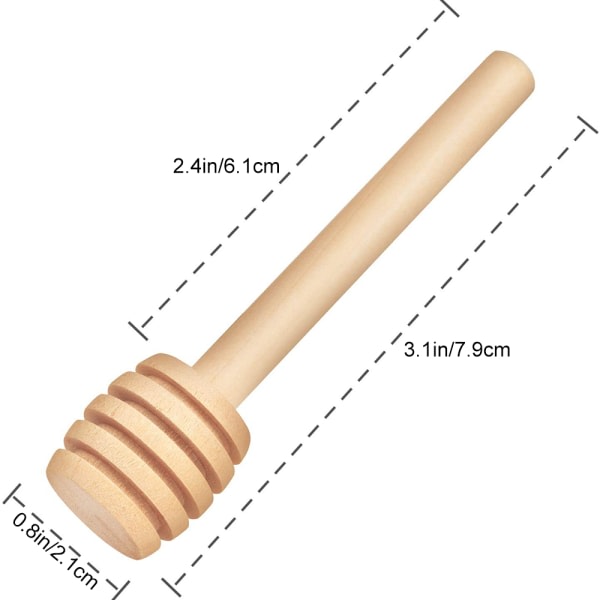 IC 100-pack Mini Honungsskedar i Trä, Honungsskedar 7,6 cm med Individuell Förpackning