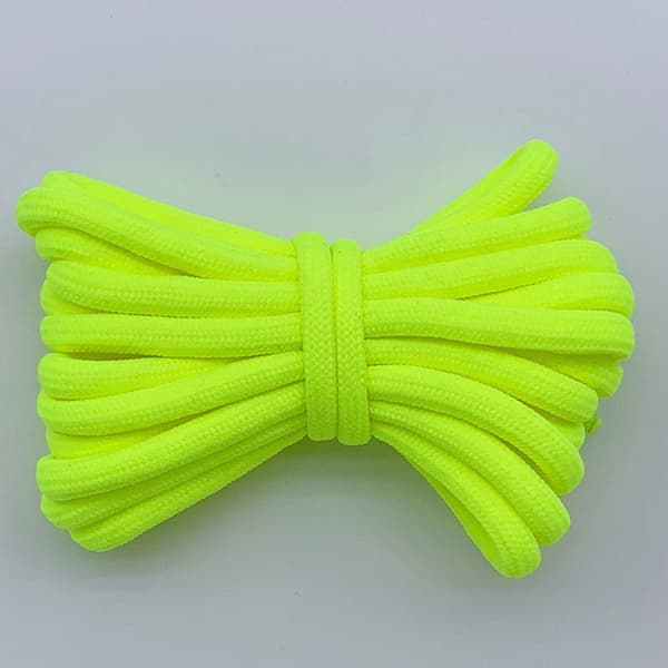Runde sportssnørebånd, 5 mm tykke polyestererstatningssnørebånd til sneakers, vandre- og arbejdssko, neongrøn, 60 cm, 2 par
