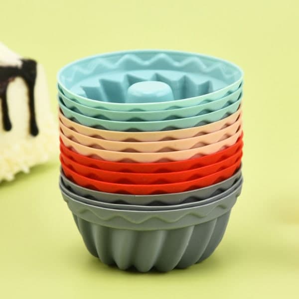IC 12 stk Muffins Cup Cake Liner Form DIY Cupcake Cup Silikon Muffi Grønn