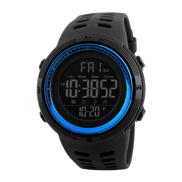 IG Mäns Big Face digitaalinen watch watch , joka on musta ja sininen
