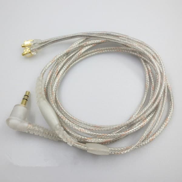 IC Ny 1,6 m mikrofonkabel till Shure SE215 hörlursbyte Silv
