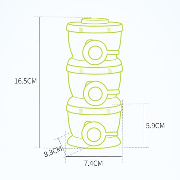 IC Baby Formula Dispenser, stapelbar melkpulverformel uten spillform2