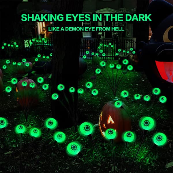 Halloween Utendørs Solcelledrevne Øyeeplelys 6 LED Øyeeplelys