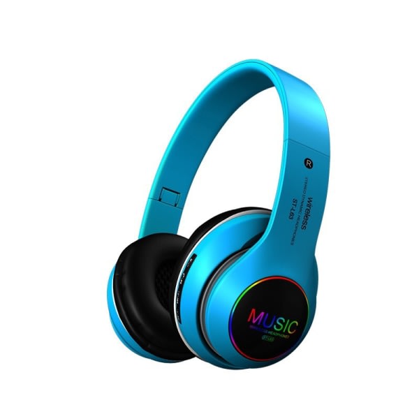 IC Vikbara trådløsa Bluetooth 5.0-hørlurar Headset blå
