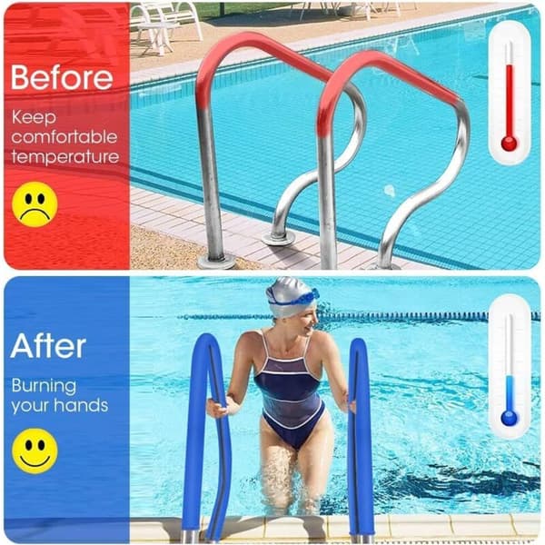 Pool Handrail Cover 180cm Pool Rail Sleeve Pool Handle Protection med Dragkedja Halkfri Pooltillbehör