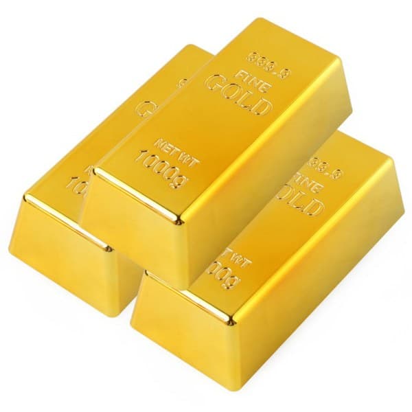 IC Guldtacka Plast Guld Pappersvikt Heminredning Bullion Bar Simulerad Guld 100g