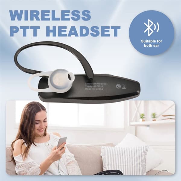 Trådløs Walkie Talkie Bluetooth PTT Headset Håndfri Øretelefon K Stik til Mikrofonadapter