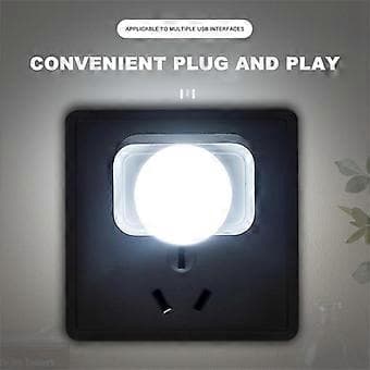 USB Nattlys Mini LED Nattlys USB Plugg Lys Powerbank Lading USB Boklys Små Runde Leselys Øyebeskyttelseslamper ( )