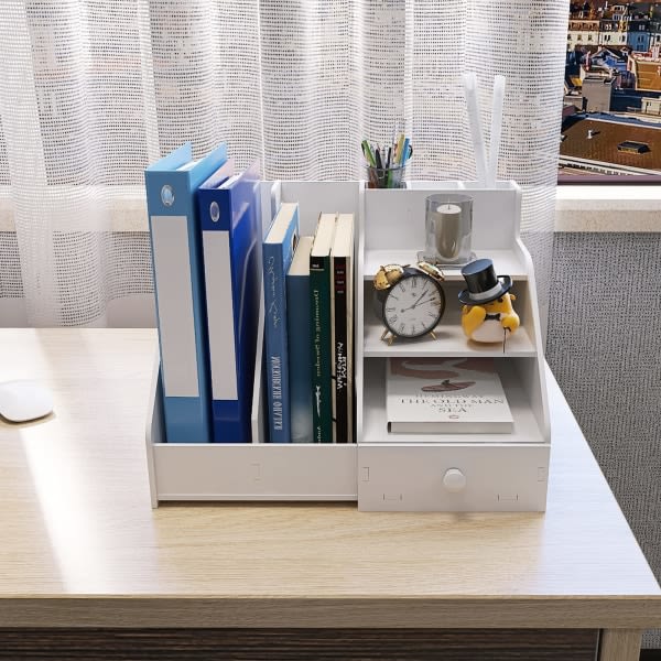IC Hylla med stor kapacitet, kontorsmaterial, tidskriftsställ, skrivbordsförvaring