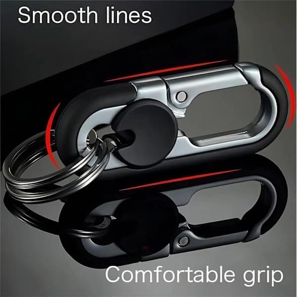 Car Keychain for Men 3 Pcs Stainless Steel Double Ring Personalized Keychain