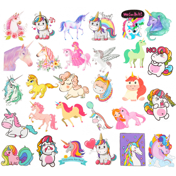 50 kpl Yksisarvis Tarrat Cartoon Rainbow Hevonen Henkilökohtaiset Doodle-Tarrat