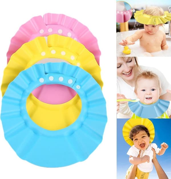 2 praktiske dusjhetter - rosa - dusjhette for barn - baby - skum - dusjhette - baby