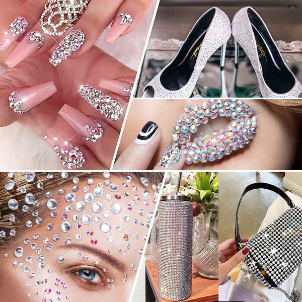 Flatback Rhinestones, ädelstenar Crystal Strass, for ulike håndverksdekorasjoner style 2