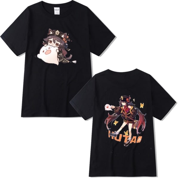 Genshin Impact Walnut T-shirt Par T-shirt sort sort XXL