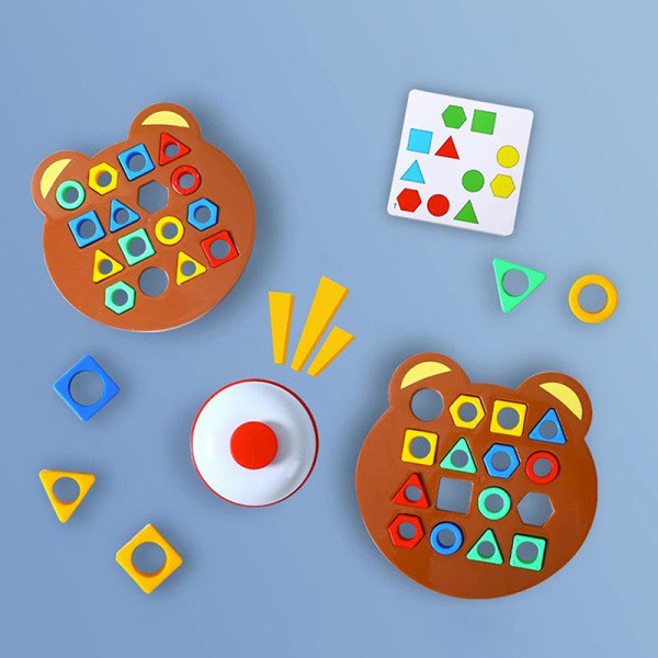 IC DIY-børnehus geometrisk bjørneform farvematchning 3D-puslespil baby Single