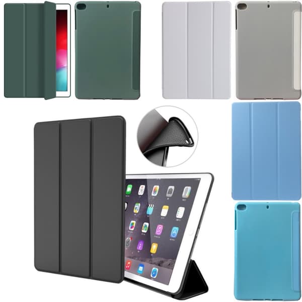 iPad Mini 4/5 Fodral Smart Cover PU Läder Silikon Baksida Auto Sleep Wake Stativ Skyddande Folio Grå Grå Ipad Mini 4/5