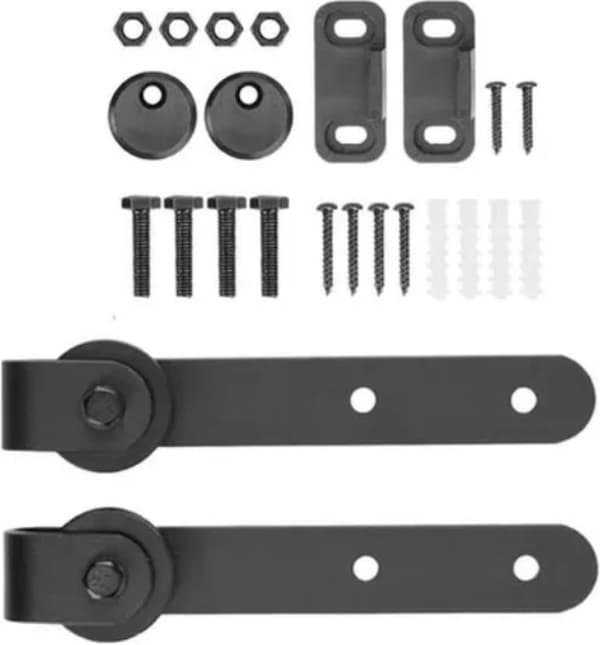 delar - Barn Door Hardware Kit - Sliding Door Hardware - Sliding Door System - with - Door Guide - Attic Door - Barn Door - Rail System