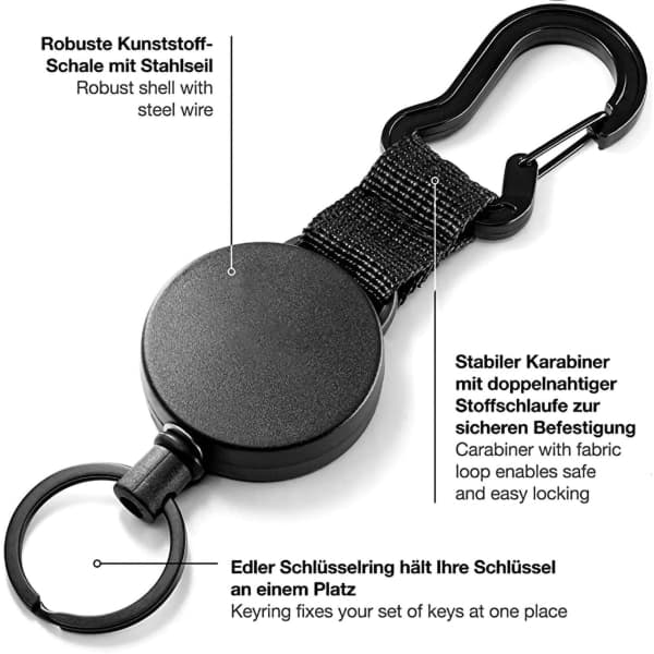 Indtrækkelig nøgleholder, kortholder ID-holder S IC
