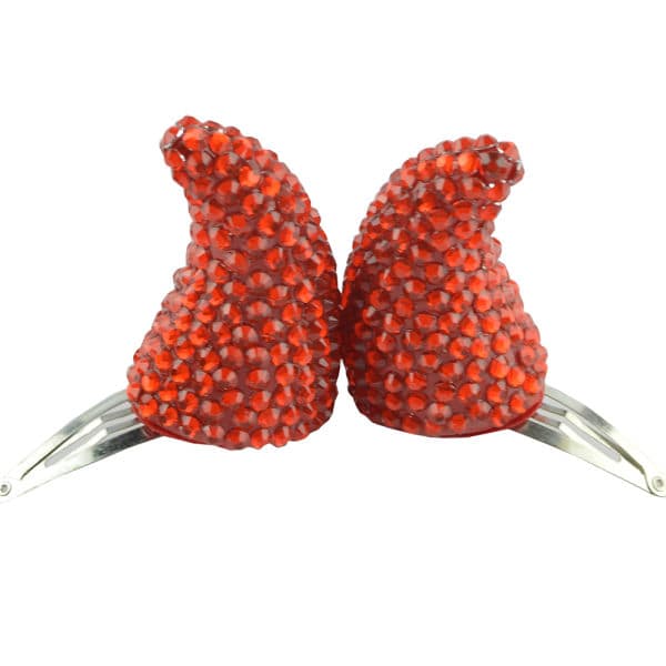 IC Shiny Red Devil Horn Hårklämma Hårnål Hårtillbehör för