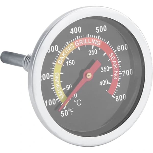 Grilltermometer i rustfritt stål, temperaturmåler 50 til 800 Fahrenheit for BBQ-grill, røyker, ovn