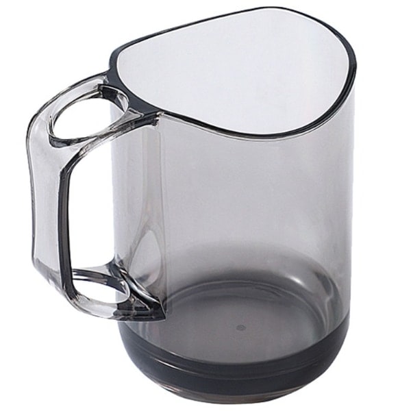 IC Enkel Vaskemuggen gennemsigtig plastikkop (tyk bund 1 cm tyk transparent grå)